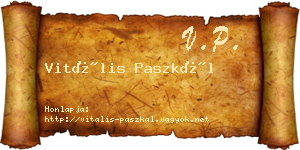 Vitális Paszkál névjegykártya